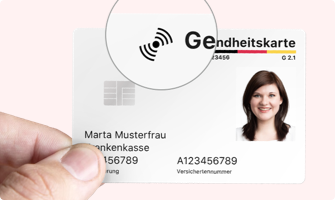 Symbol einer NFC-fähigen Gesundheitskarte